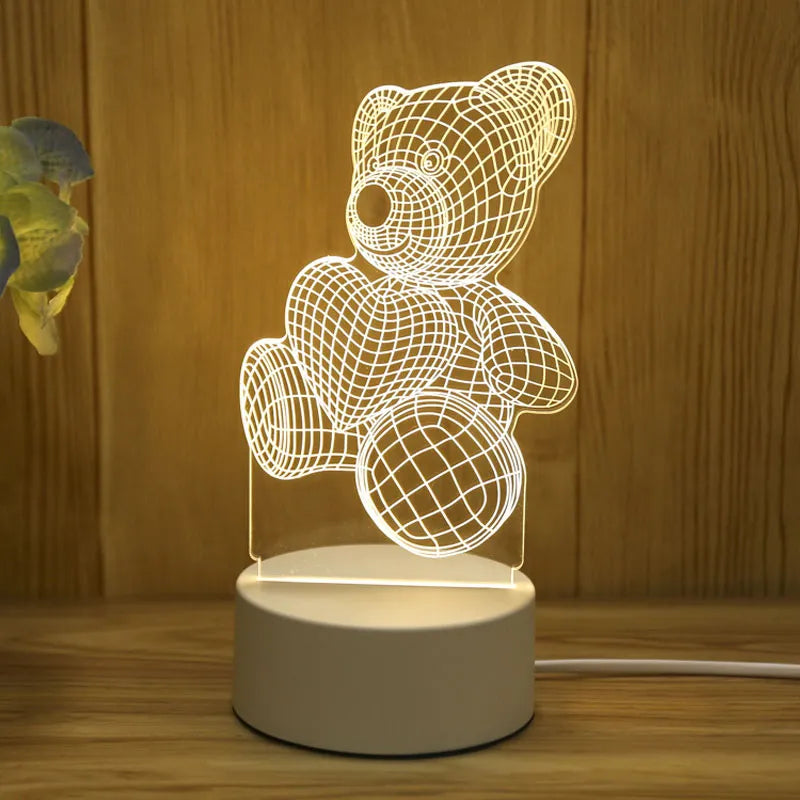 Luminária de cabeceira em acrílico 3D