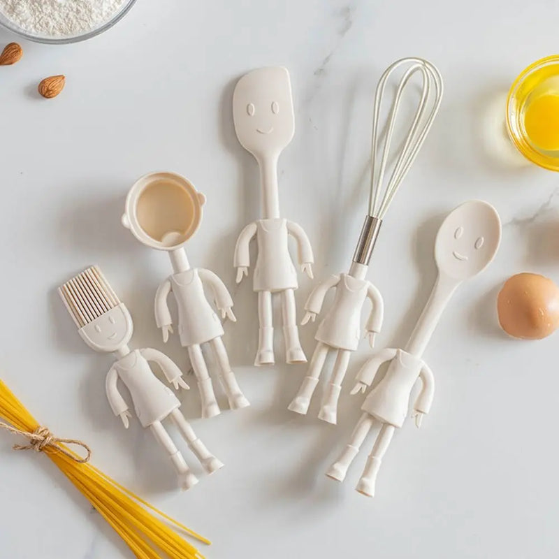 Silicone Kids Cooking Tool Humanoid Humanoid Kitchenware Baking Utensils Baking Tools Cookware Kit for Kitchen