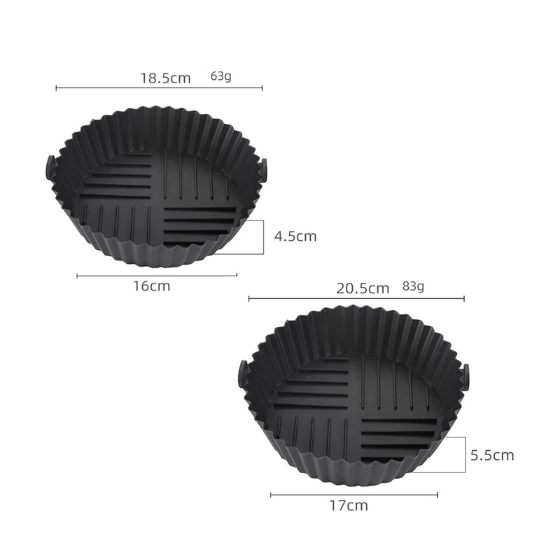 1PC Silicone Air Fryer Baking Tray Circular Foldable Food Grade High Temperature Resistant and Easy to Clean Oven Mat