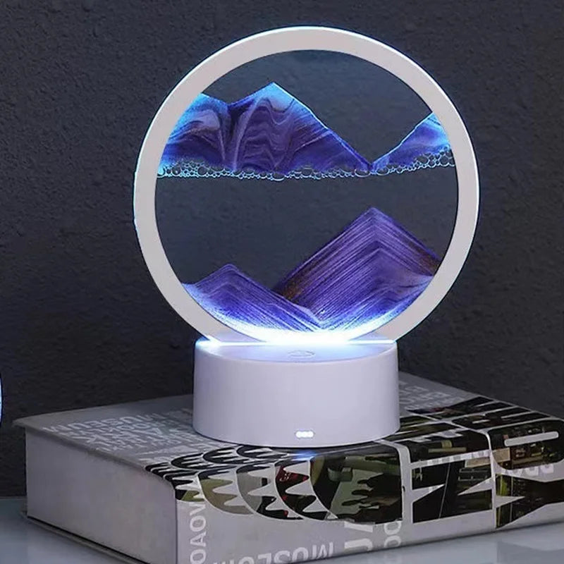 Luminária Ampulheta 3D - areia em movimento